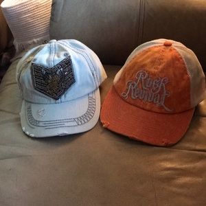 Baseball style hats with Velcro backs